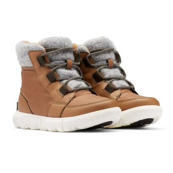 New Women's Sorel Explorer II Carnival Felt WP Winter Boots - Sage Dark Stone - Picture 2 of 7